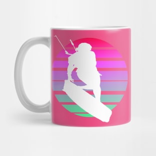 Kitesurfing Female Rider Silhouette Retro Sunset Mug